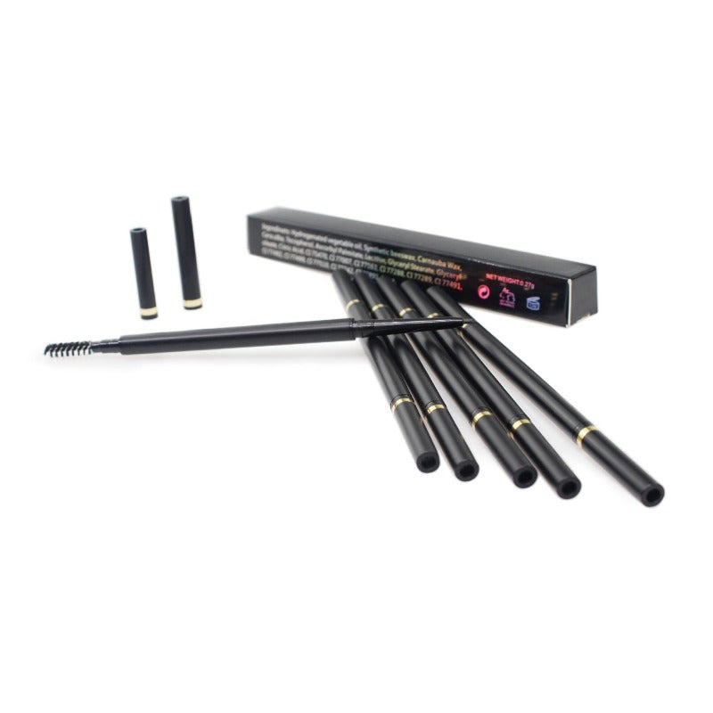 Private label automatic rotating double-ended thin eyebrow pencil with box