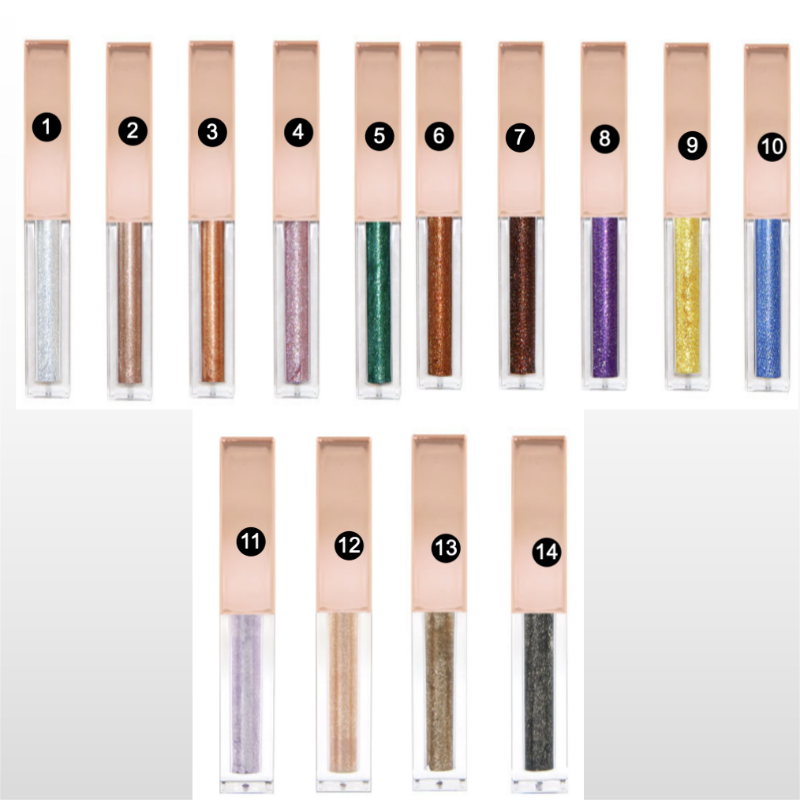 Private label monochromatic pearlescent liquid eyeshadow color board
