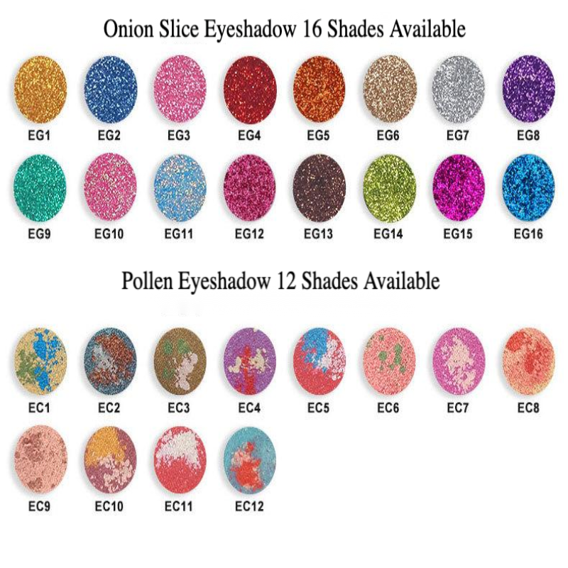 Private Label Round Hole 9 Color Eye Shadow Palette Shade Swatch