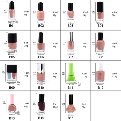 Private label water-based nail polish bottle options 