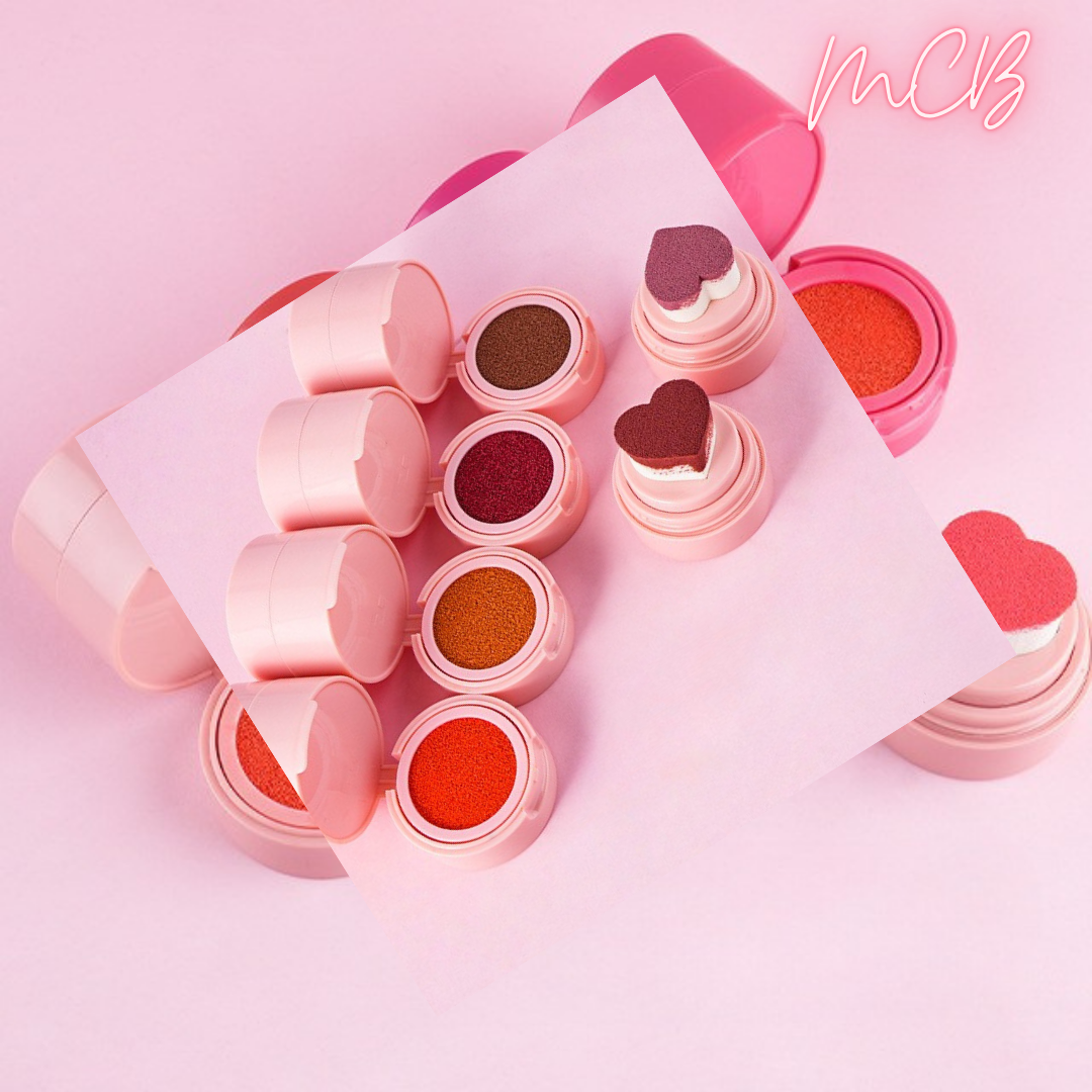 Private Label Organic Heart-shaped Stamp Cushion Blush Shade