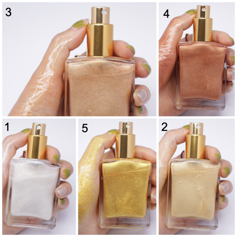 Private label highlighter spray color code apply on hand