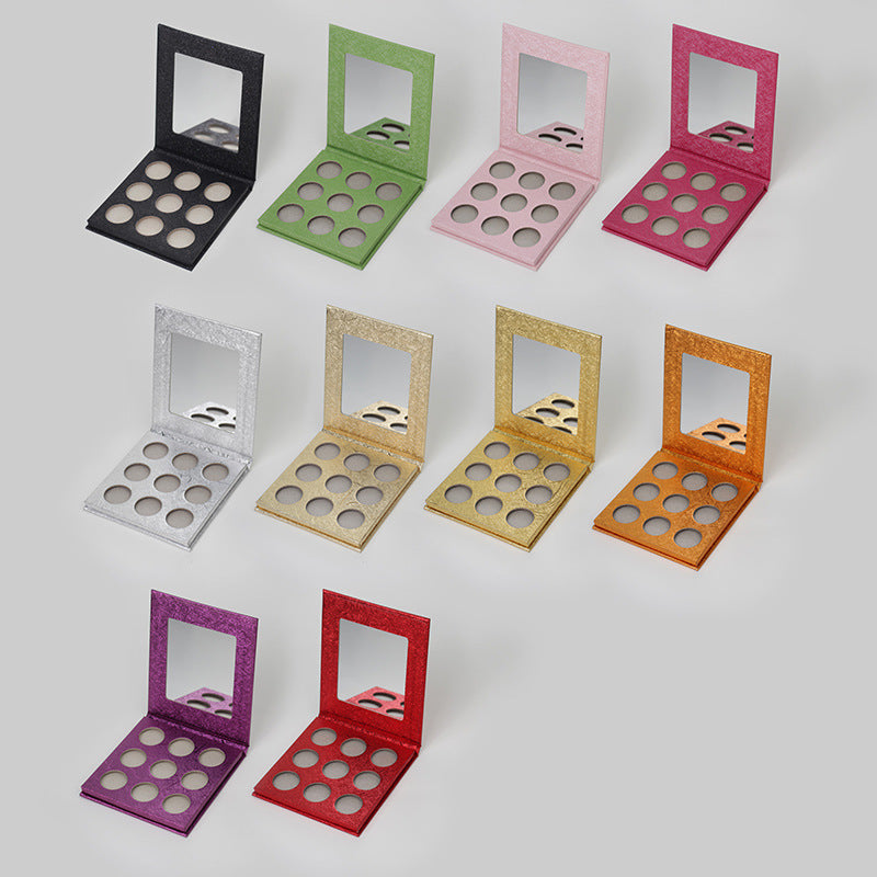 3*3 grid of Private label DIY paper eyeshadow empty Pan-26mm