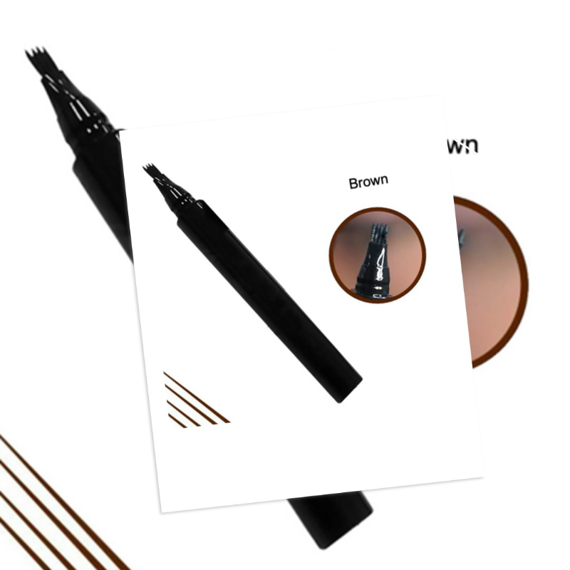 Private label men's and women's four-pronged liquid eyebrow brown color