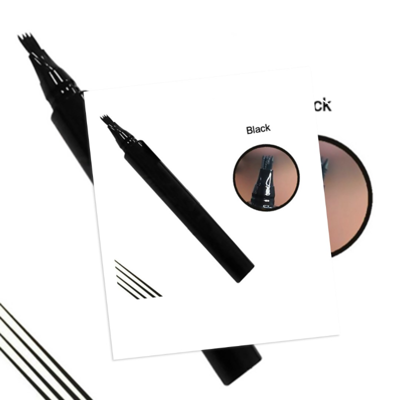 Private label men's and women's four-pronged liquid eyebrow black color