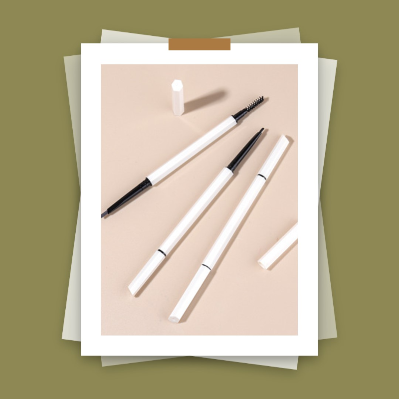 Private label white tube double-ended very fine eyebrow pencil