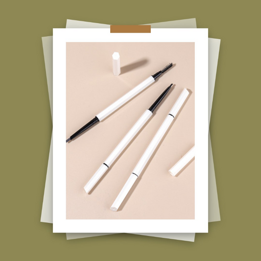 Private label white tube double-ended very fine eyebrow pencil