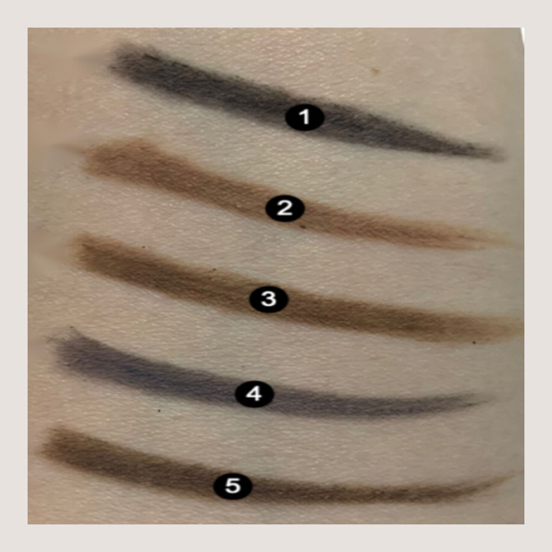 Private label 5 colors triangle rotating eyebrow pencil color board