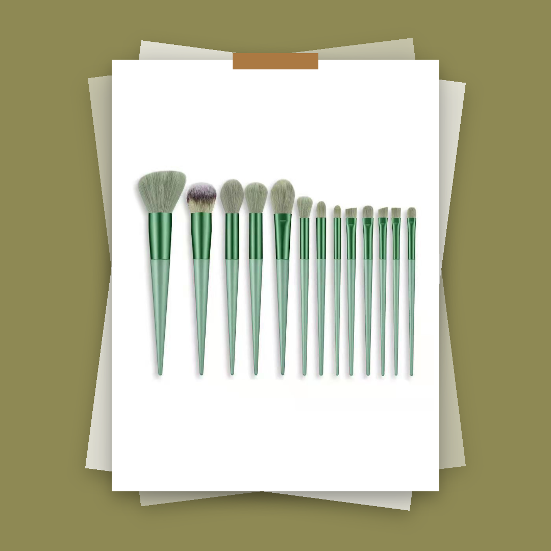 Private Label 13-Piece Synthetic Wool Makeup Brush Set