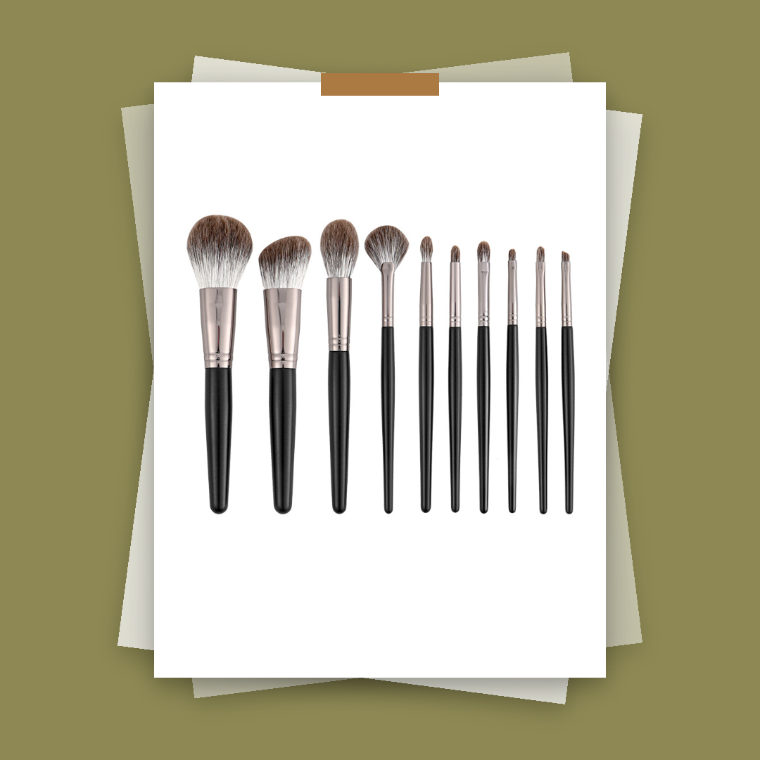 Private Label 10 PCS Snow Fox Hair Makeup Brush Set
