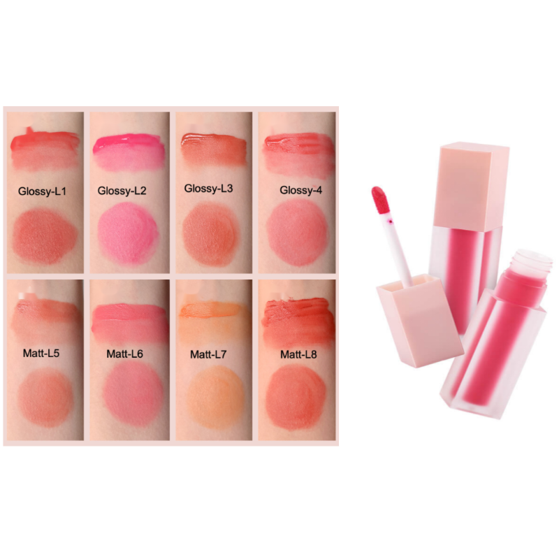 Private label matte moisturizing blush color board with pink cap