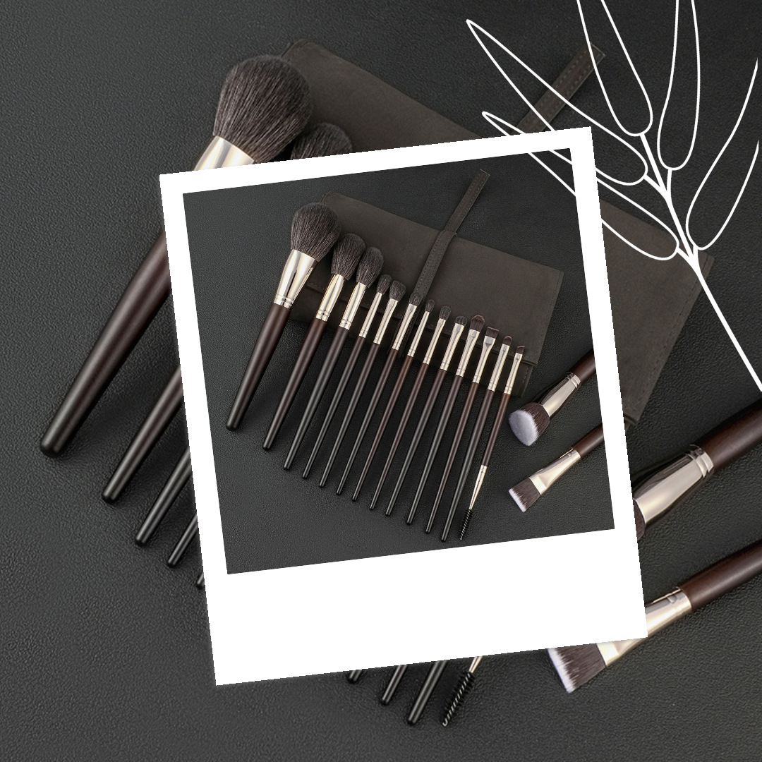 Private Label 15-PCS Wool Makeup Brush Set