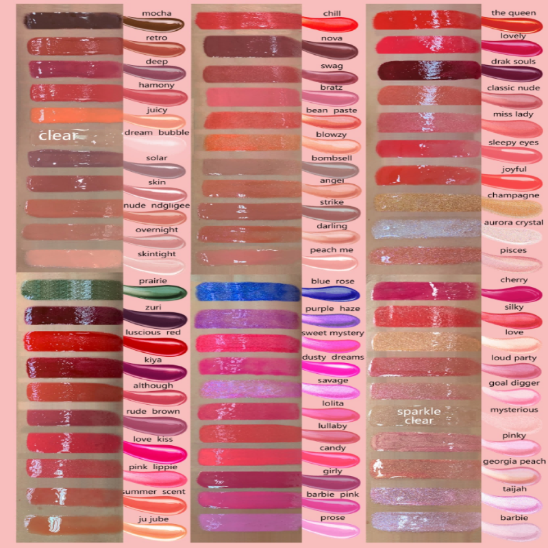 Private label lipgloss glossy color board