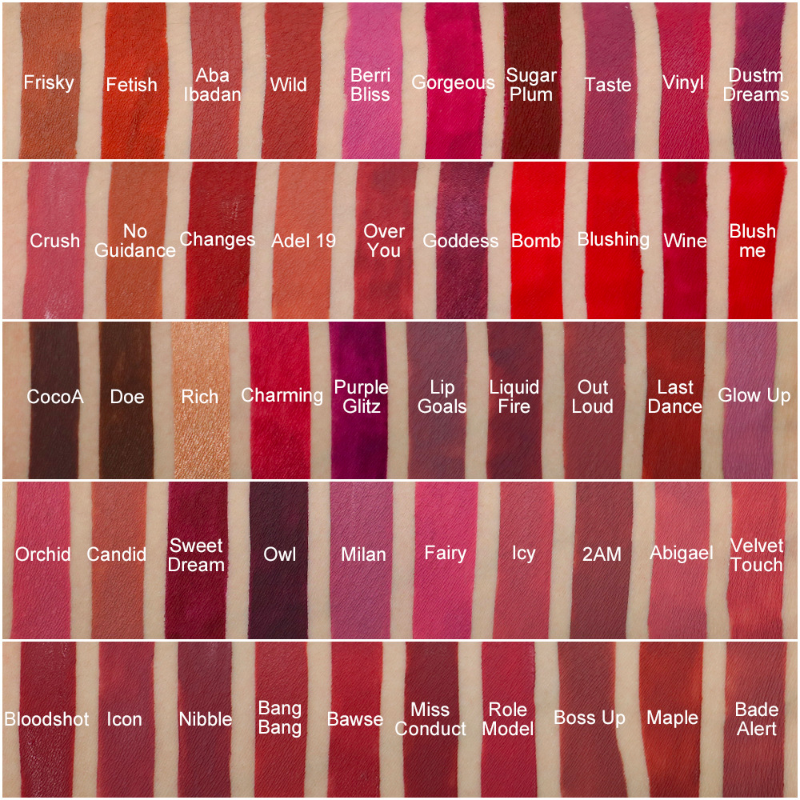 Private label lipgloss matte color board