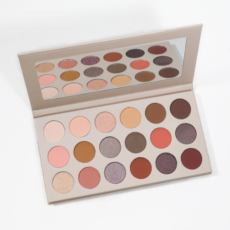 Private Label 18-Color Eye Shadow Palette With Round Holes In Beige Box
