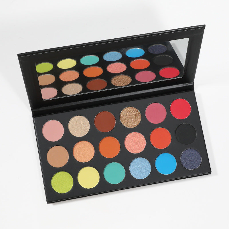 Private Label 18-Color Eye Shadow Palette With Round Holes In Black Box