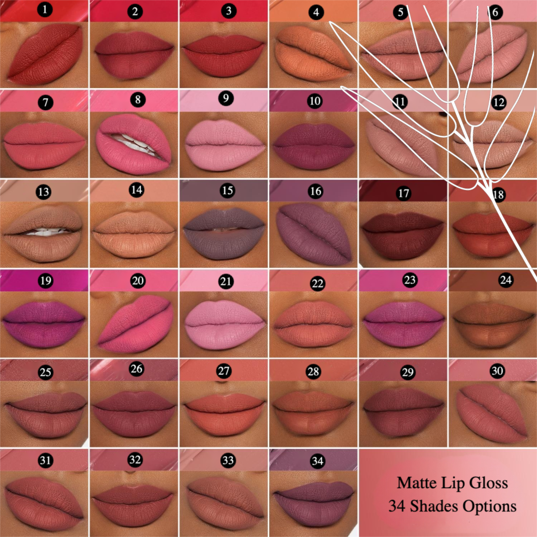 Private Label Natural Lip Gloss Set shade chart