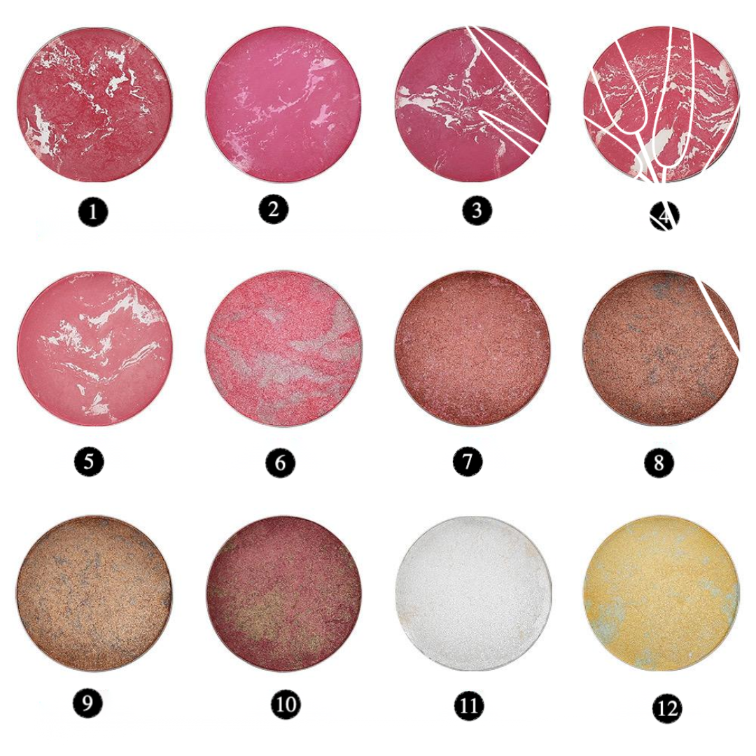 Private Label Nature Baked Blush Powder Shade Chart