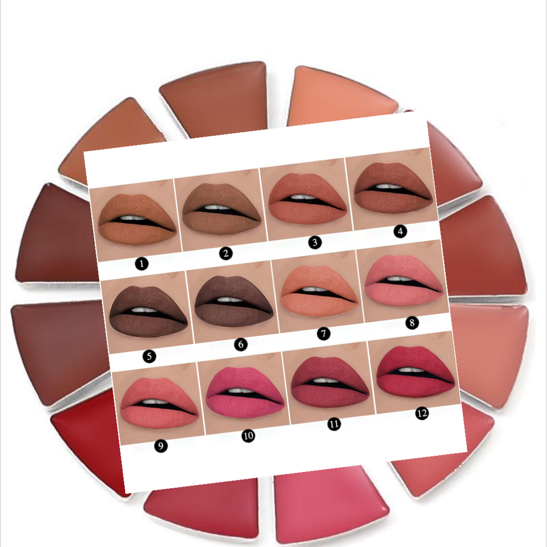 Private Label Nature Multicolor Non-stick Waterproof Matte Lipstick Palette