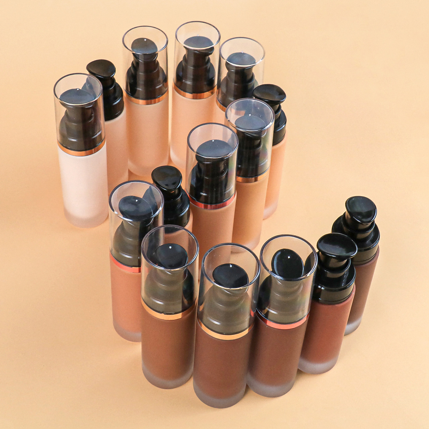 Private label long lasting coverage matte liquid foundation 15pcs in S