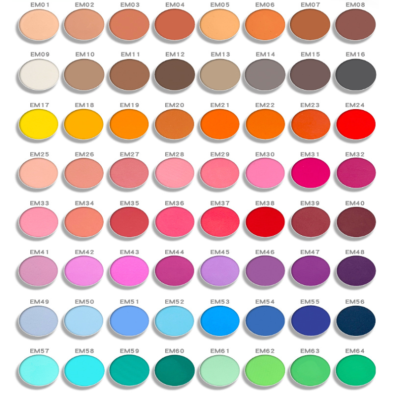 Private label matte eyeshadow color board