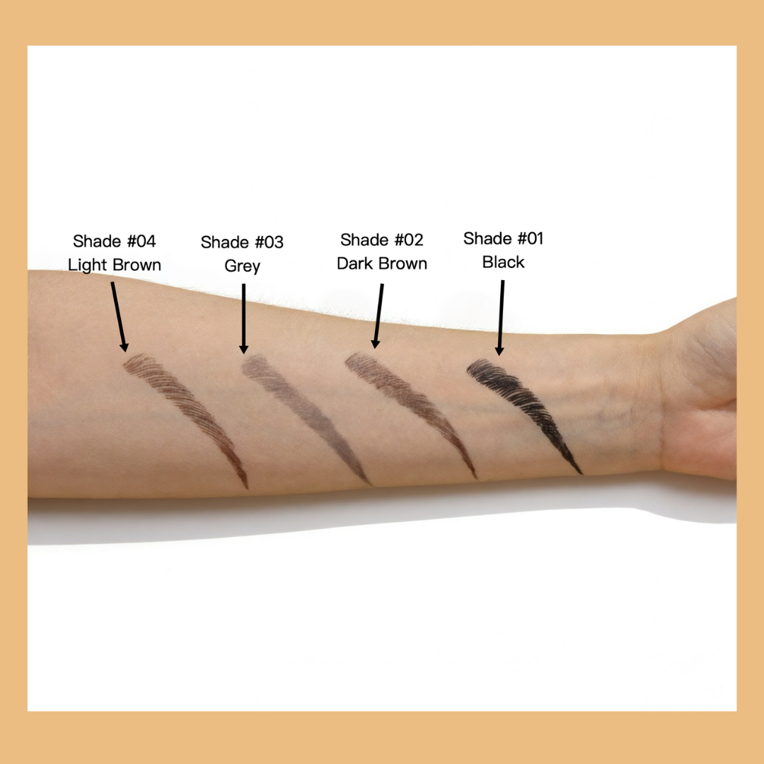 XHHFYMLG-119 Private Label Natural Double-ended Waterproof Four-pronged Eyebrow Pencil and Liquid Eyeliner shade chart