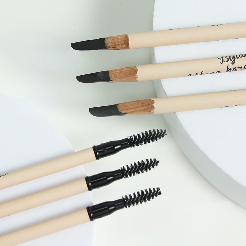 Square core oil live wooden pole double-ended eyebrow pencil OEM/ODM