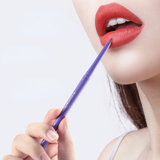 Waterproof non-stick cup matte fine core double-ended (lip pencil + lip brush) lip liner