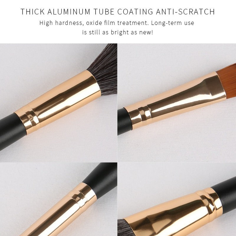 10 double-ended makeup brushes