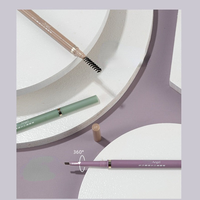 Triangle head ultra-fine non-dizzy makeup lasting waterproof double-head eyebrow pencil