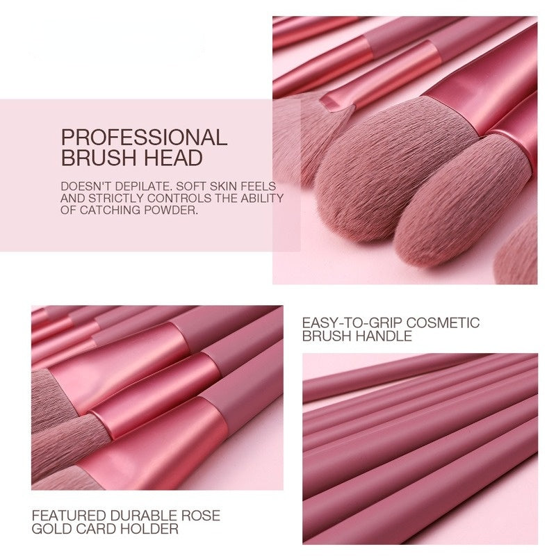 Set of eight makeup brushes