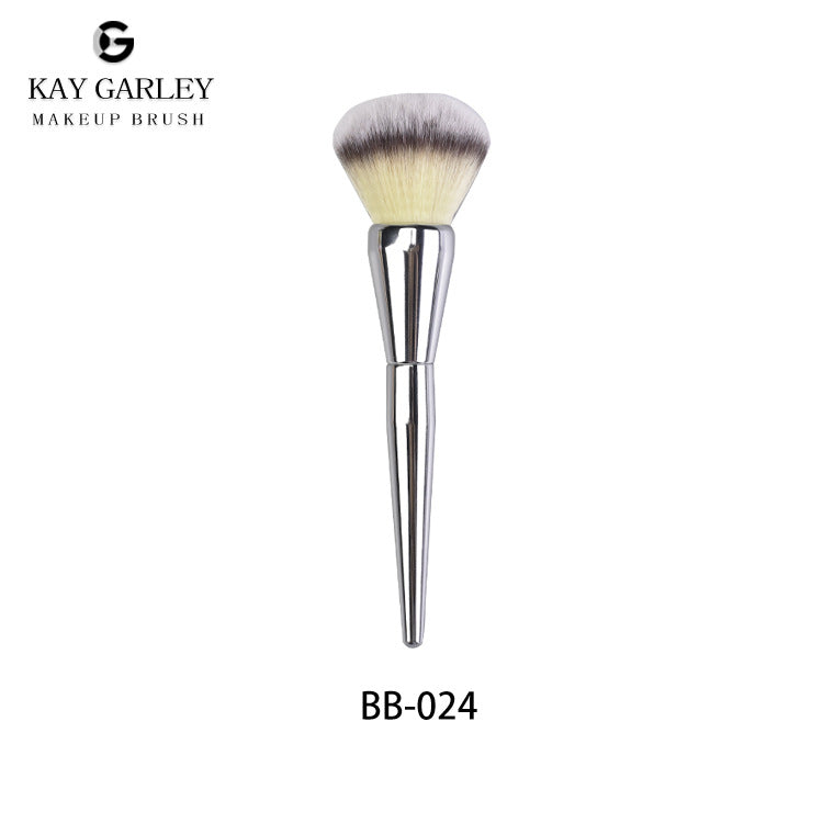 Nylon Bristle Powder Blush Brush with Metal Handle
