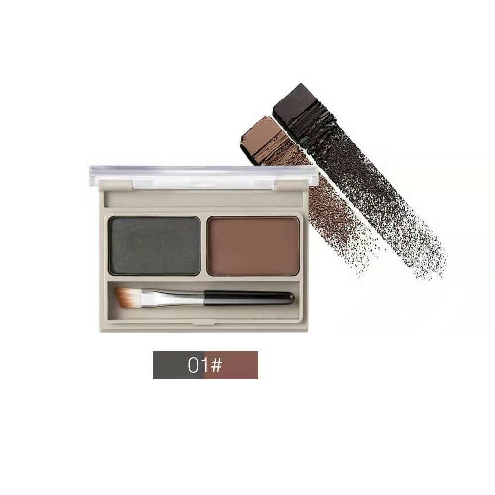 Eyebrow brush + eyebrow pencil + eyebrow powder waterproof two-color eyebrow powder set