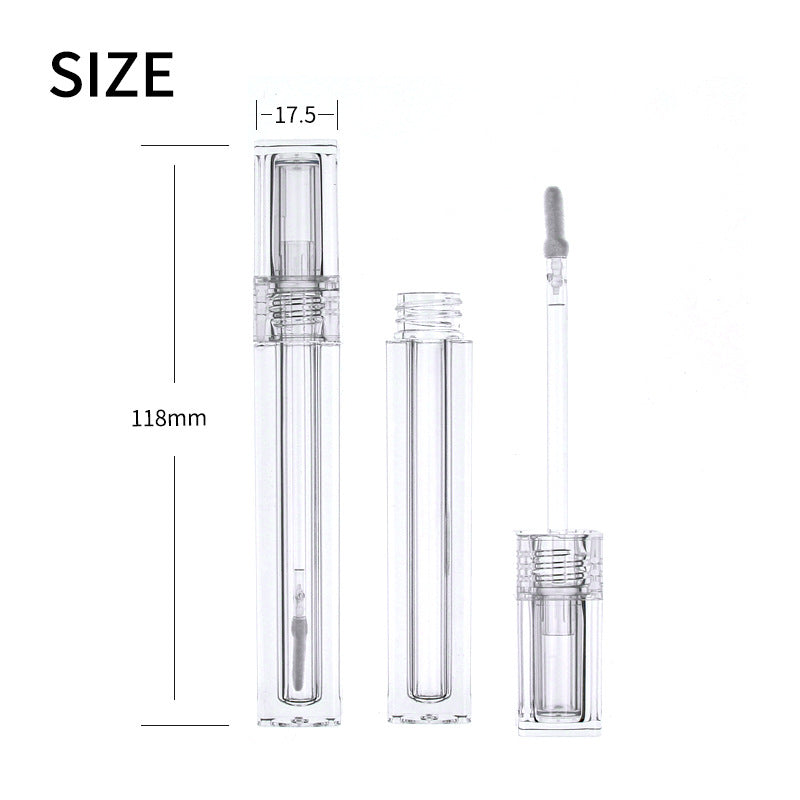 Fully transparent lip gloss tube