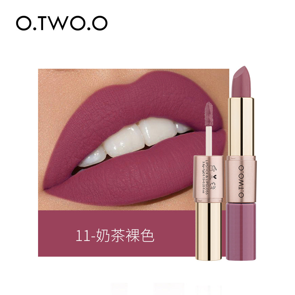 Two-in-one non-stick velvet matte lip gloss lipstick