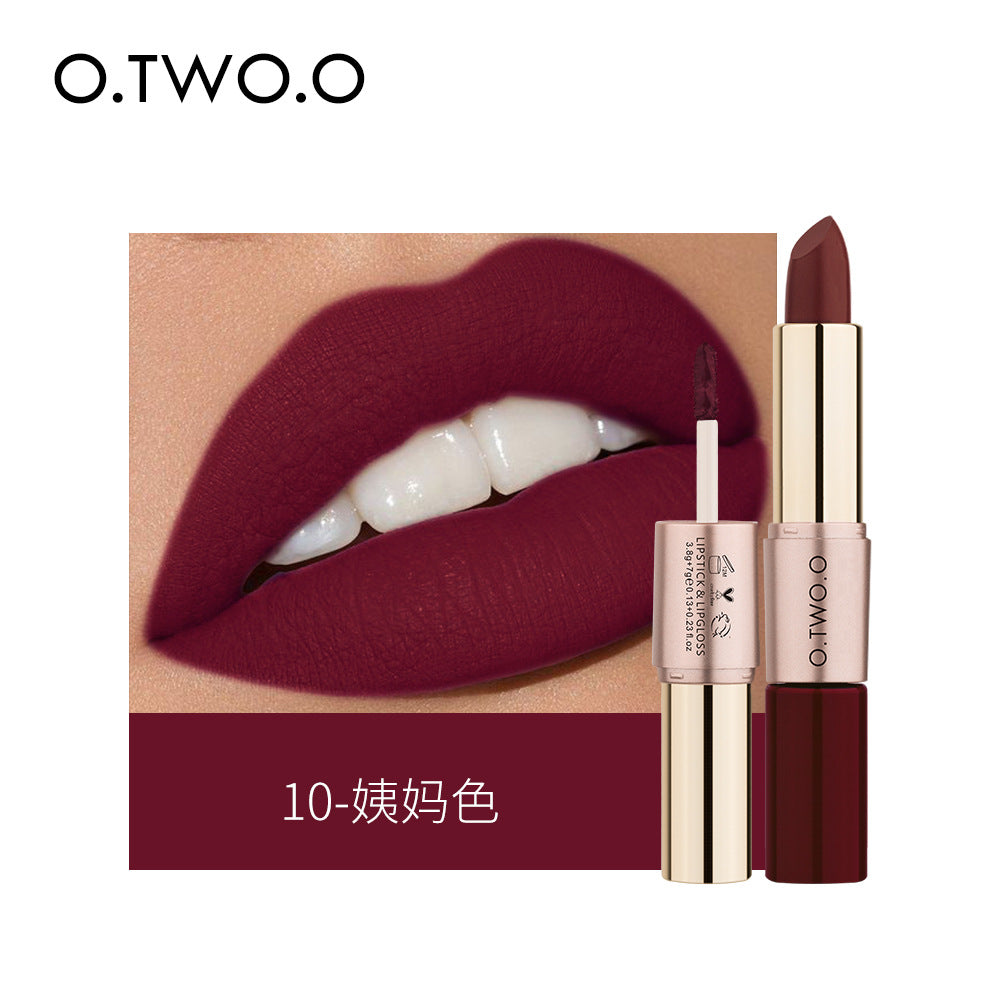 Two-in-one non-stick velvet matte lip gloss lipstick