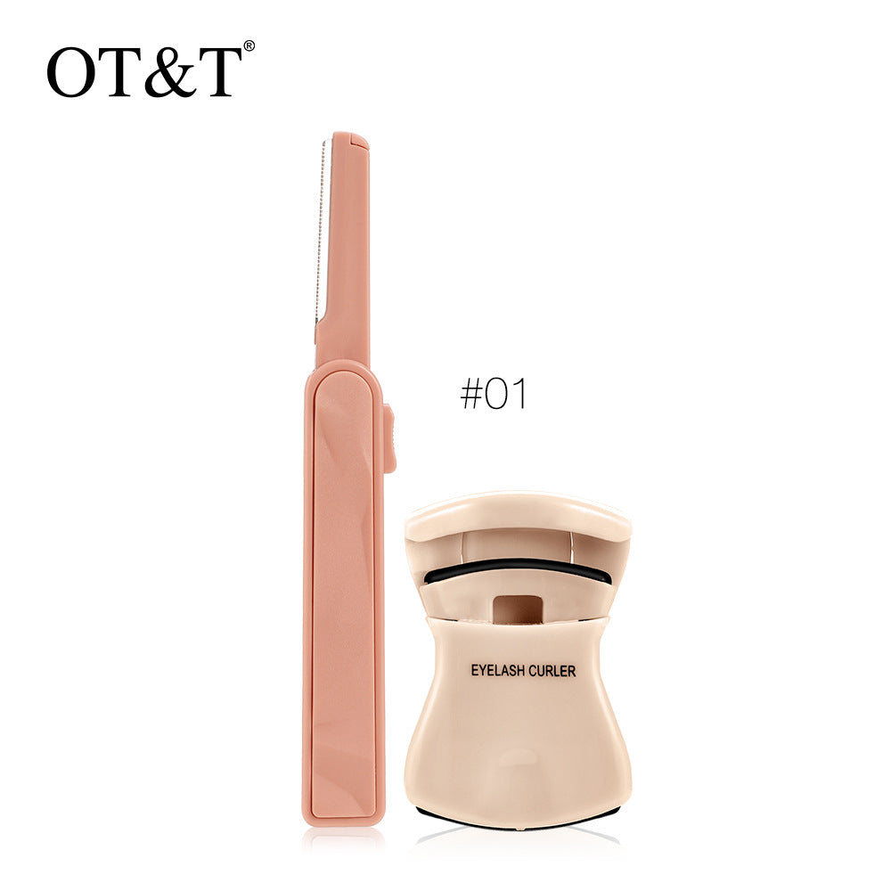 Portable eyelash curler + eyebrow trimmer set
