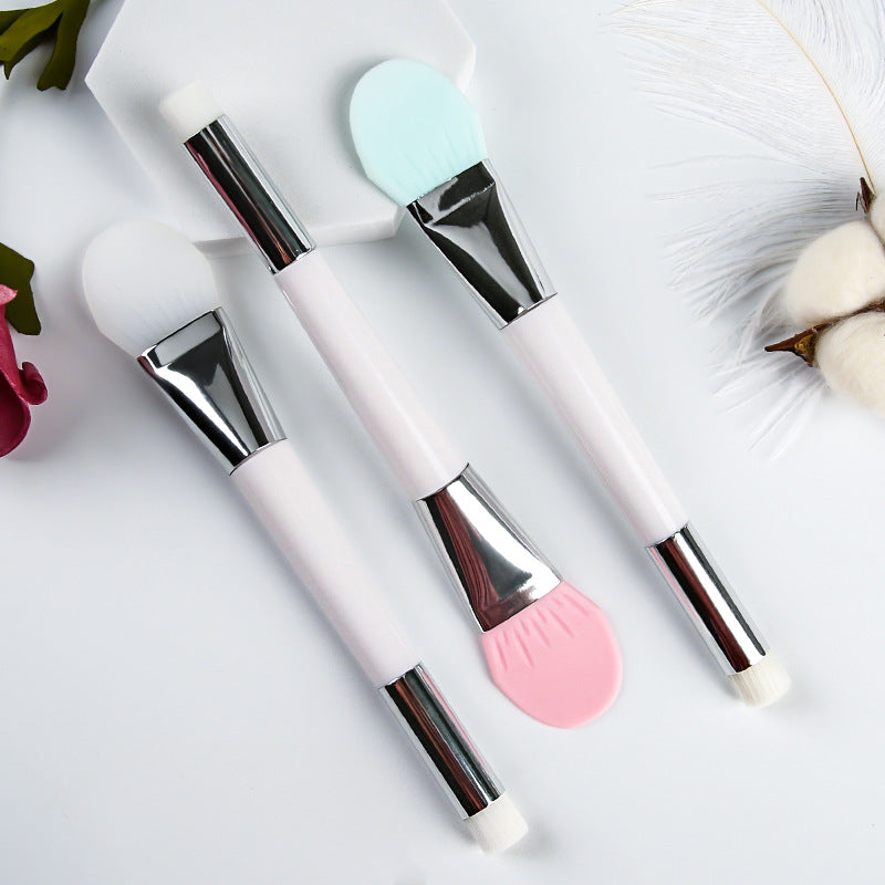 Double-ended silicone mask brush