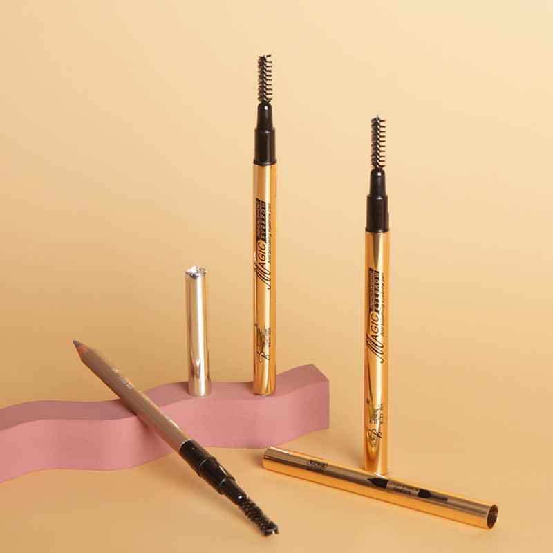 Waterproof and sweatproof aluminum sleeve wooden pole eyebrow pencil