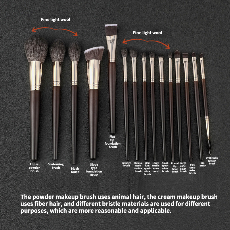 Fiber Hair + Wool Makeup Brush Set