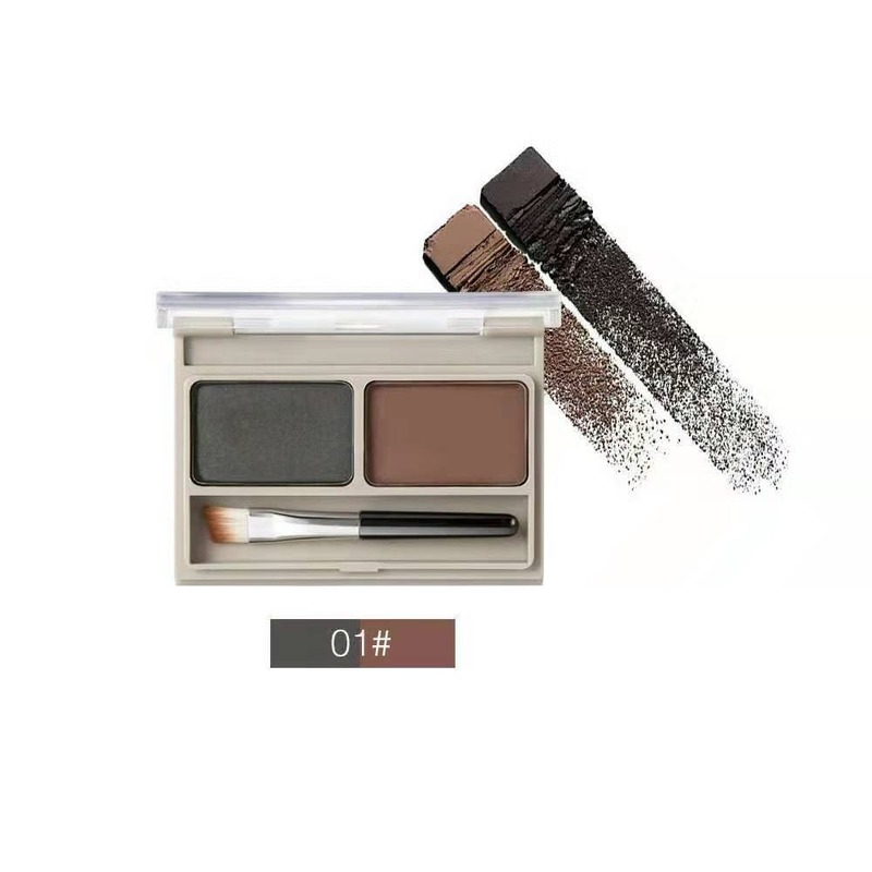 Eyebrow brush + eyebrow pencil + eyebrow powder waterproof two-color eyebrow powder set