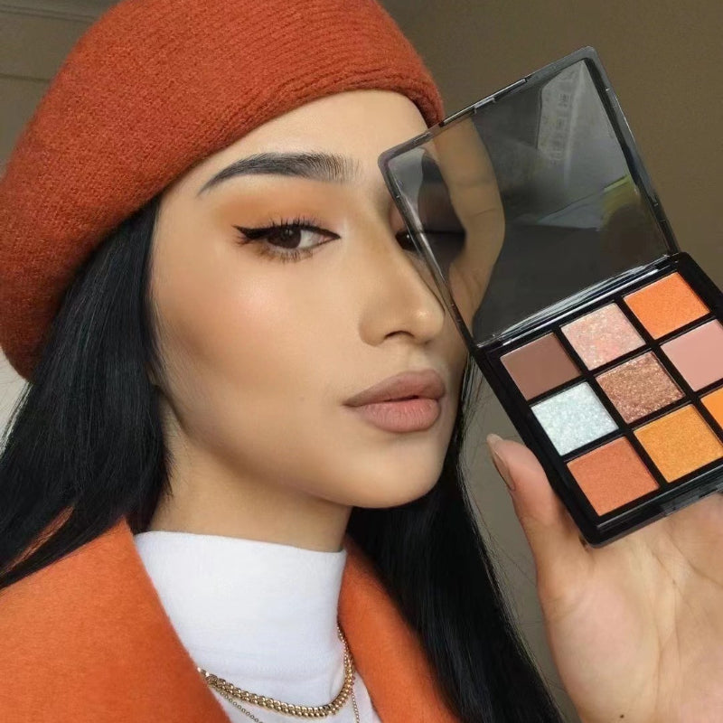 Bright nine-color eyeshadow palette