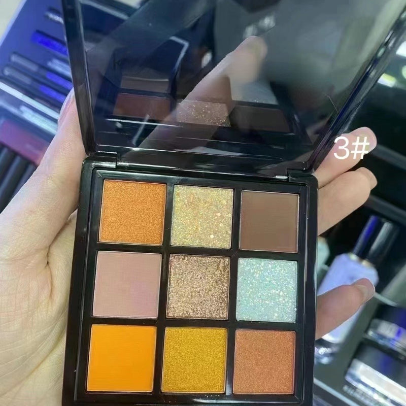 Bright nine-color eyeshadow palette