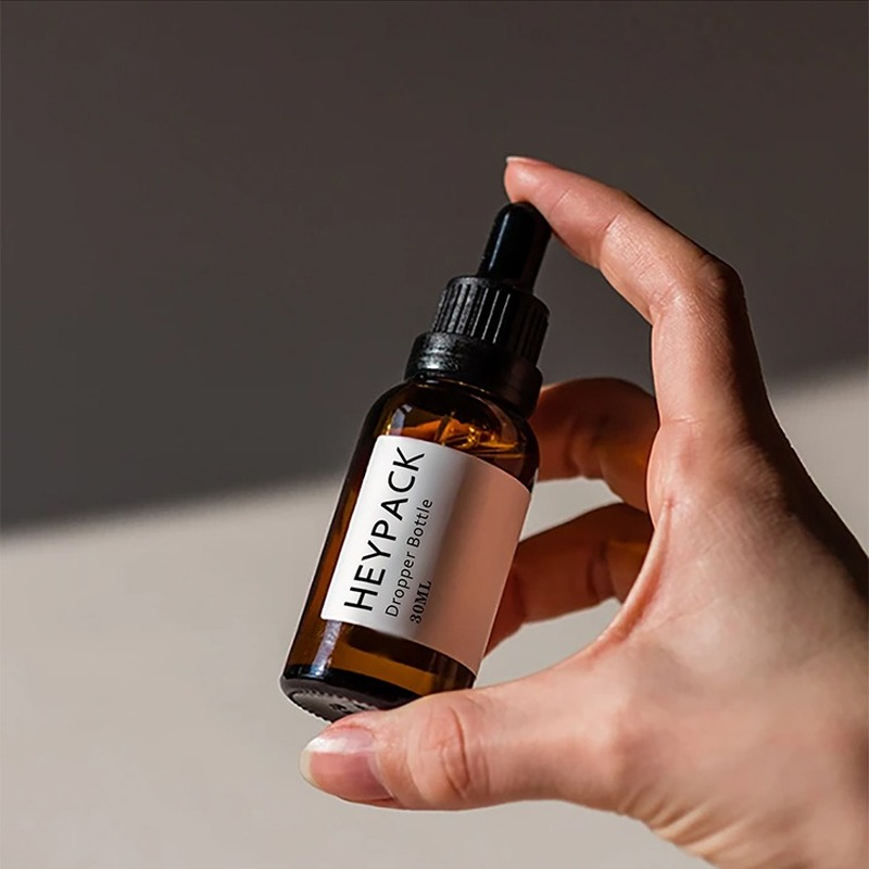 Amber Glass Dropper Oil Bottle for Hair