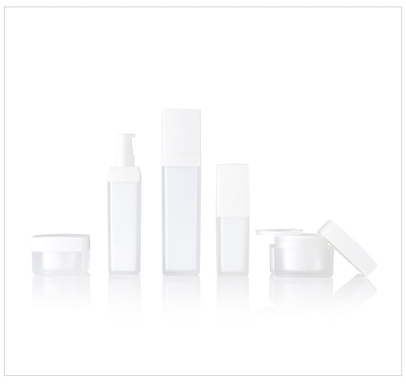 Frosted white square bottle