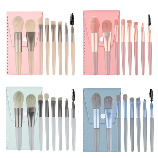 Set of 8 Morandi Matte Mini Makeup Brushes
