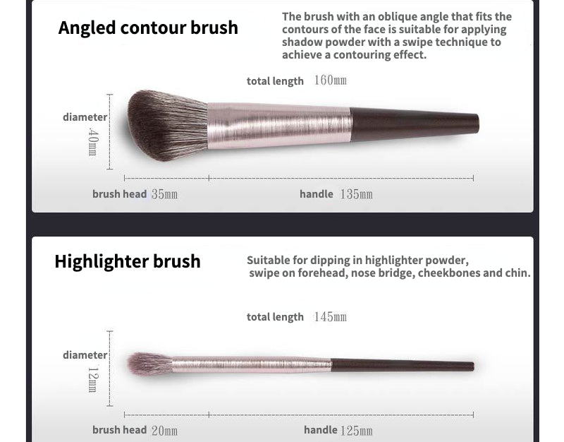 Fine bionic fiber hair makeup brushes