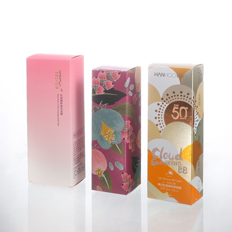 Gold Shiny Beauty Cosmetic White Paper Box Packaging