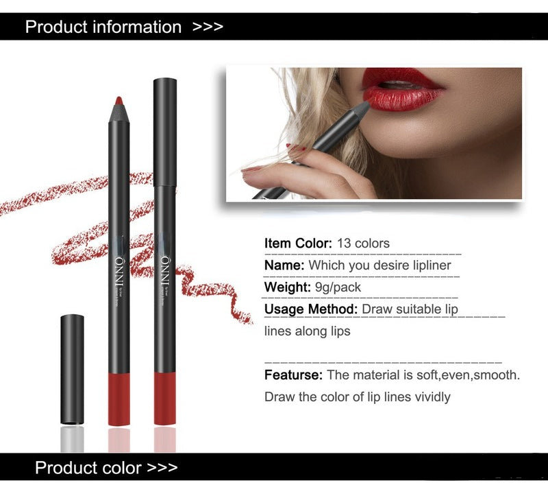 Moisturizing Matte Velvet 13 Color Lip Liner