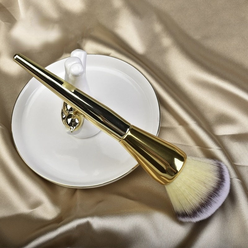 Nylon Bristle Powder Blush Brush with Metal Handle